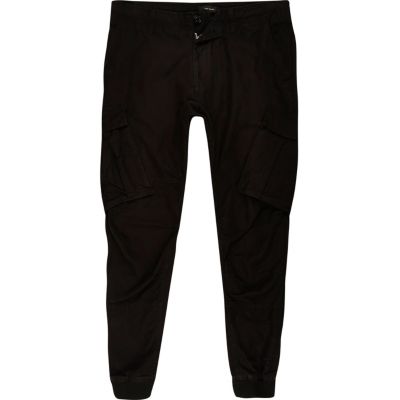 Black slim fit cargo trousers